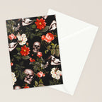 Floral and Skull Pattern Stationery Card Gallery Image 2