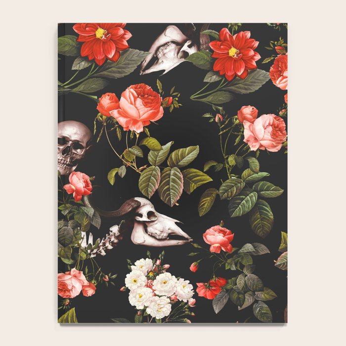 Floral and Skull Pattern Notebook Gallery Image 4