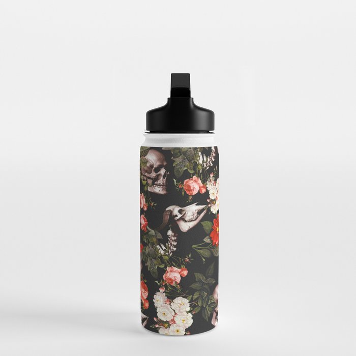 Floral and Skull Pattern Water Bottle Gallery Image 3
