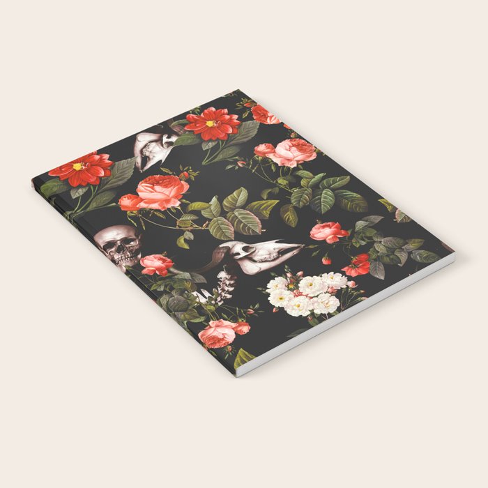 Floral and Skull Pattern Notebook Gallery Image 1