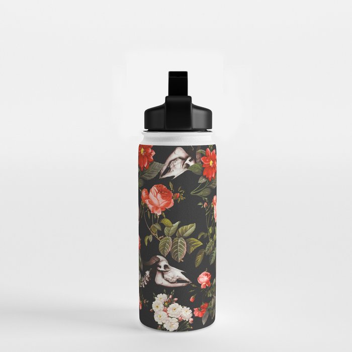 Floral and Skull Pattern Water Bottle Gallery Image 2