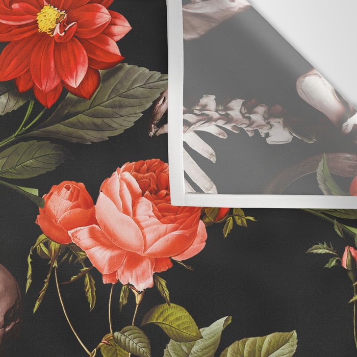 Floral and Skull Pattern Wall Tapestry Gallery Image 3
