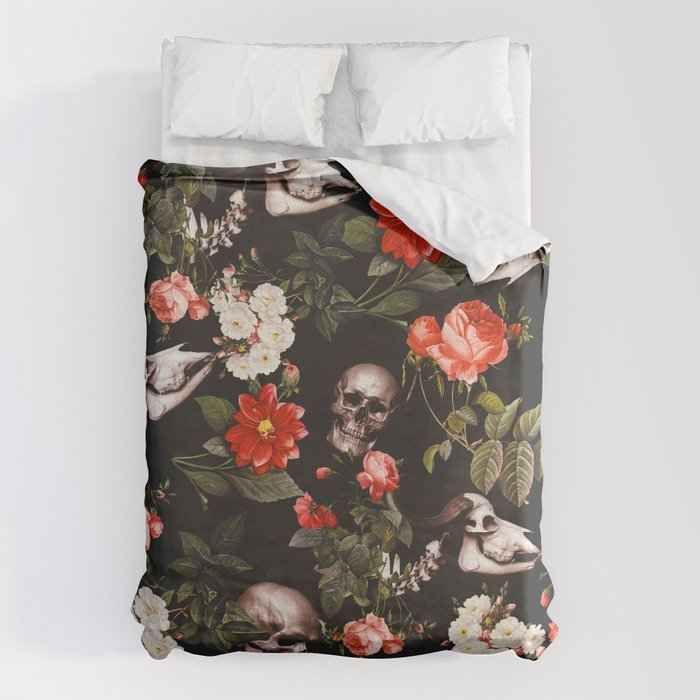 Floral and Skull Pattern Duvet Cover Gallery Image 6
