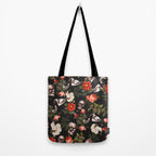 Floral and Skull Pattern Tote Bag Gallery Image 2