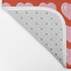 Love Hearts - pink hearts on red Bath Mat Gallery Image 2