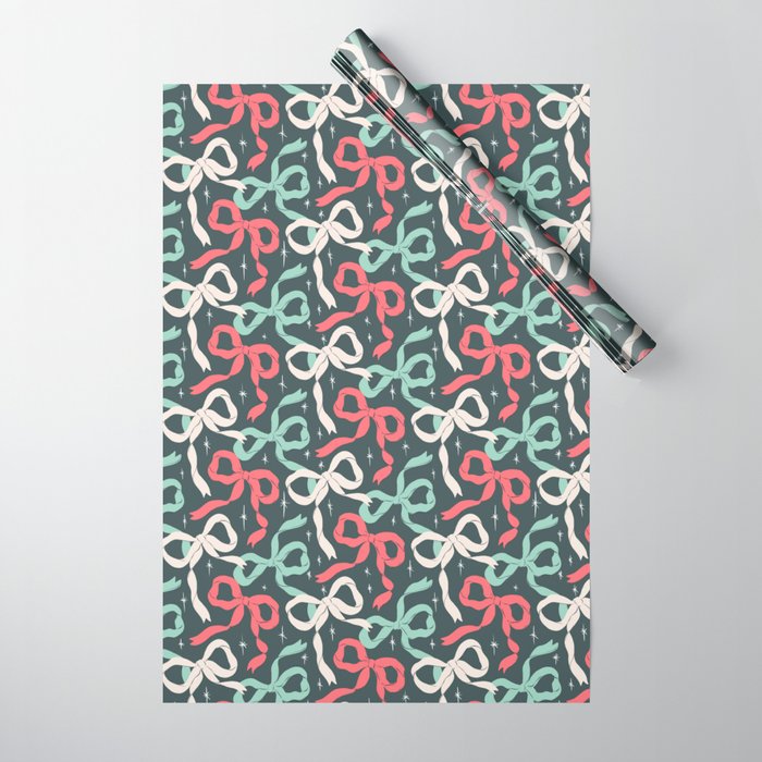 Christmas Ribbon Bows Wrapping Paper Gallery Image 1