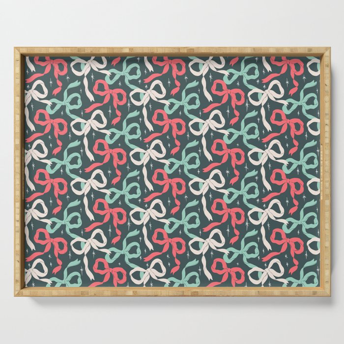 Christmas Ribbon Bows Serving Tray Gallery Image 1