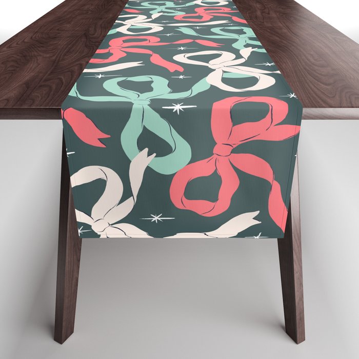 Christmas Ribbon Bows Table Runner Gallery Image 1