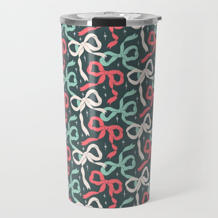 Christmas Ribbon Bows Travel Mug Gallery Image 1