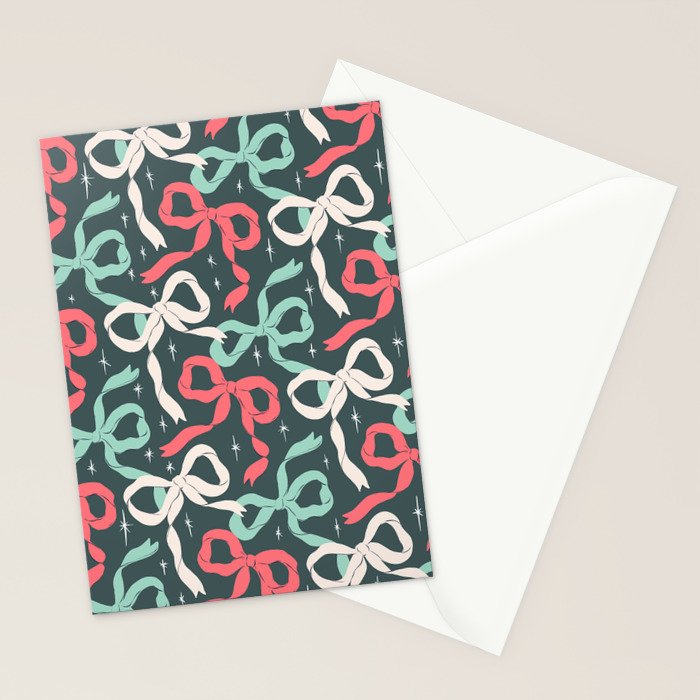 Christmas Ribbon Bows Stationery Card Gallery Image 2