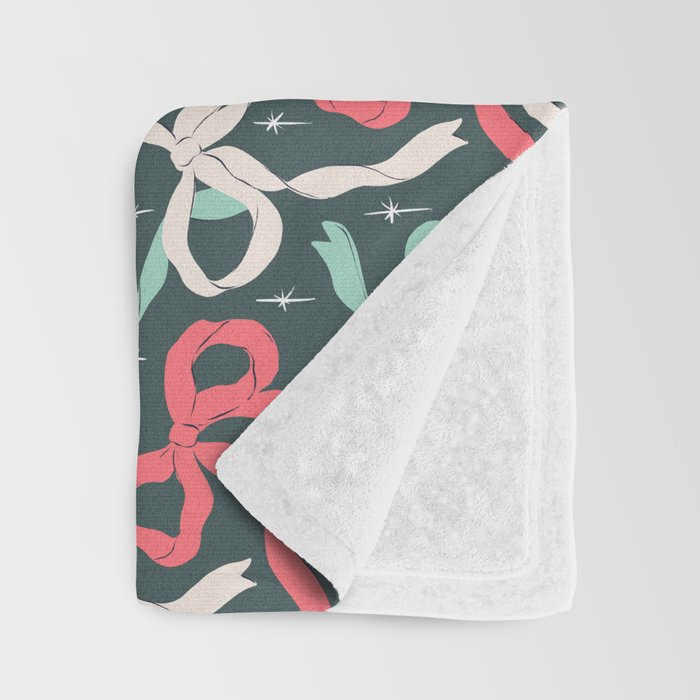 Christmas Ribbon Bows Throw Blanket Gallery Image 3