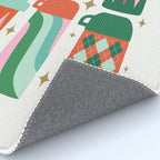 Retro Christmas Thermoses Red Pink and Green on White Rug Gallery Image 4