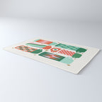 Retro Christmas Thermoses Red Pink and Green on White Rug Gallery Image 3