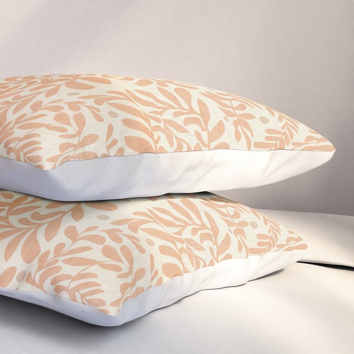 abstract retro shapes earthy leaves Pillow Sham Gallery Image 3