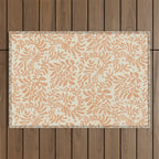 abstract retro shapes earthy leaves Outdoor Rug Gallery Image 1
