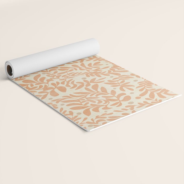 abstract retro shapes earthy leaves Yoga Mat Gallery Image 2