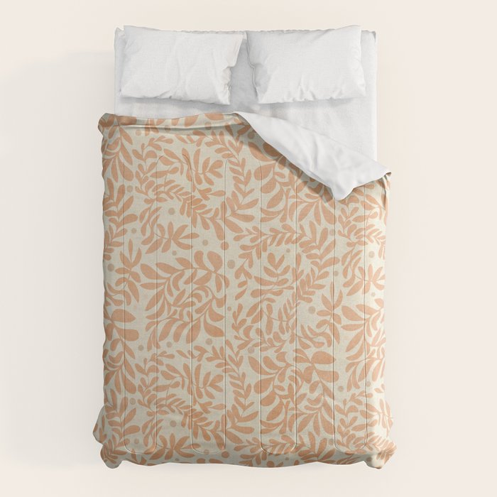 abstract retro shapes earthy leaves Comforter Gallery Image 6