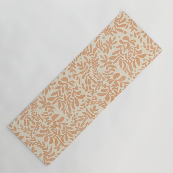 abstract retro shapes earthy leaves Yoga Mat Gallery Image 1