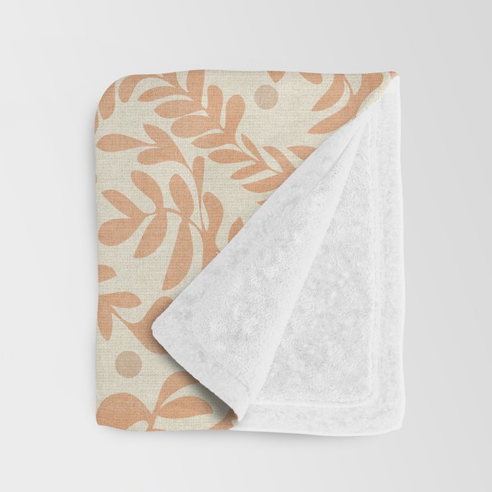 abstract retro shapes earthy leaves Throw Blanket Gallery Image 3