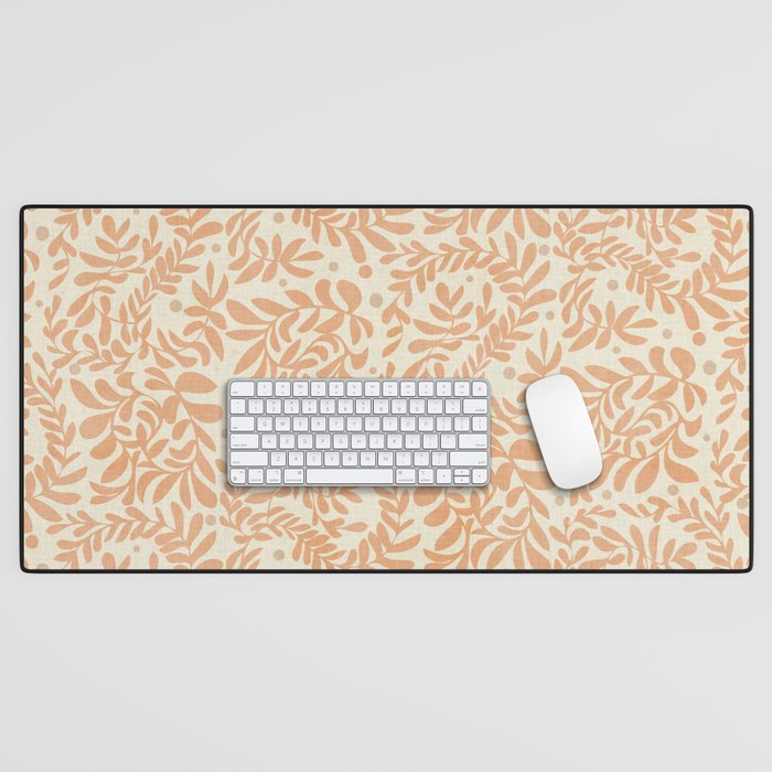 abstract retro shapes earthy leaves Desk Mat Gallery Image 1