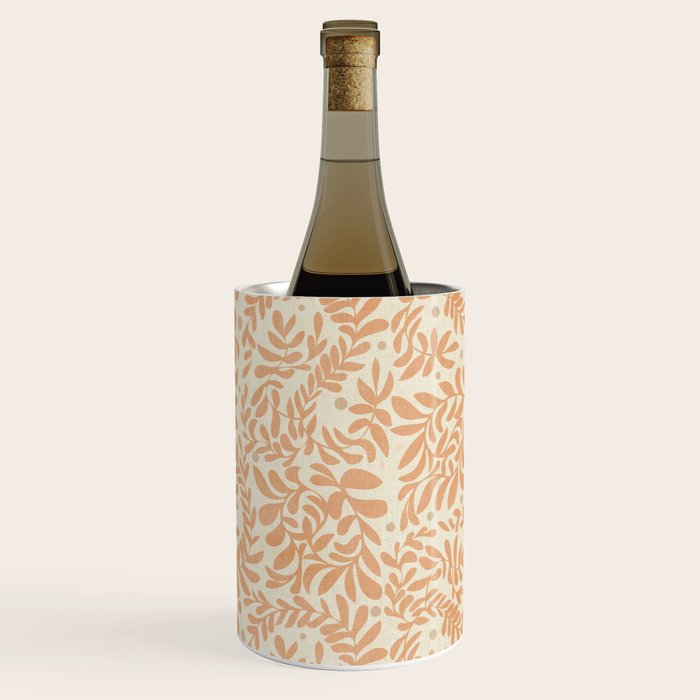 abstract retro shapes earthy leaves Wine Chiller Gallery Image 2