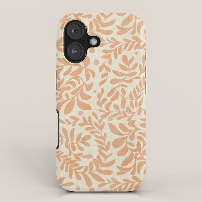 abstract retro shapes earthy leaves iPhone Case Gallery Image 1