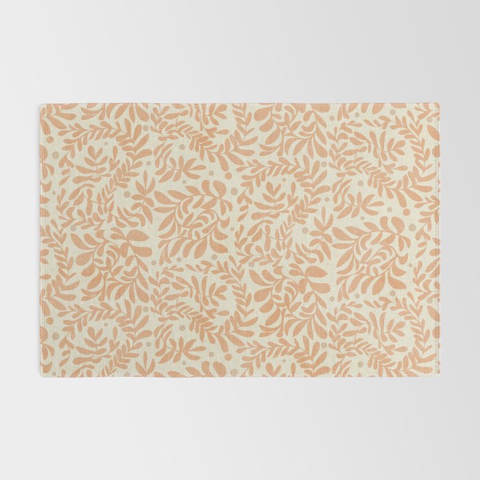 abstract retro shapes earthy leaves Rug Gallery Image 2