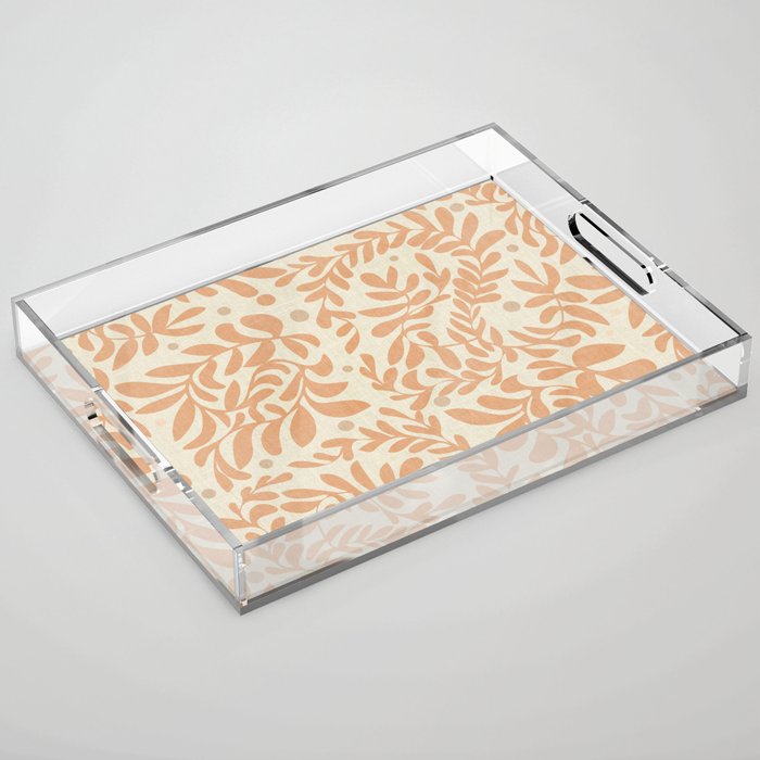 abstract retro shapes earthy leaves Acrylic Tray Gallery Image 1