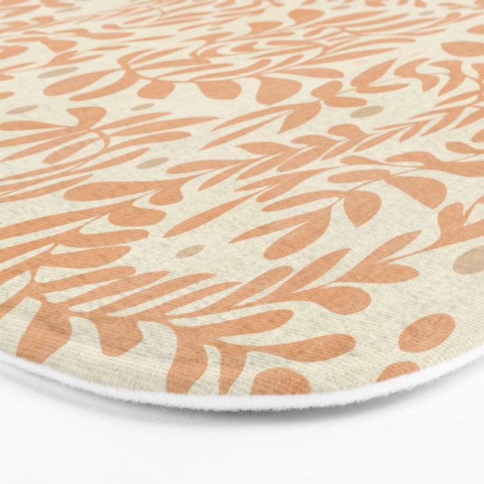 abstract retro shapes earthy leaves Bath Mat Gallery Image 3