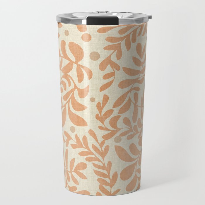 abstract retro shapes earthy leaves Travel Mug Gallery Image 1