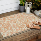 abstract retro shapes earthy leaves Outdoor Rug Gallery Image 2