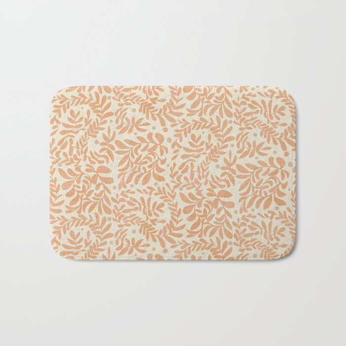 abstract retro shapes earthy leaves Bath Mat Gallery Image 1