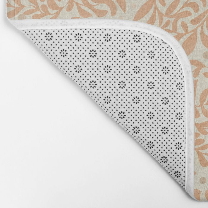 abstract retro shapes earthy leaves Bath Mat Gallery Image 2