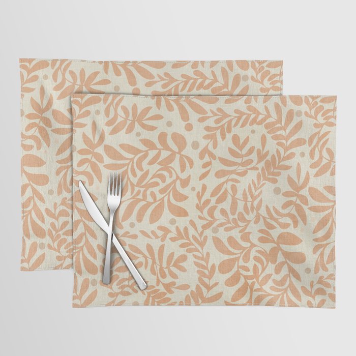 abstract retro shapes earthy leaves Placemat Gallery Image 1