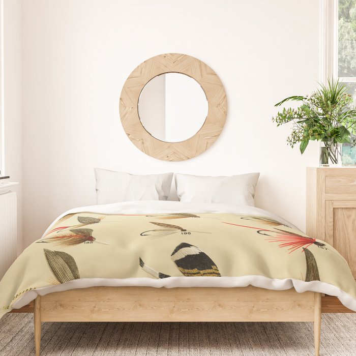 Illustrated Trout Fishing Flies Chart from Favorite Flies and Their Histories  Duvet Cover Gallery Image 3