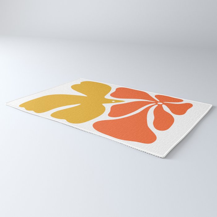 Abstract colorful flower bird nature art Rug Gallery Image 3