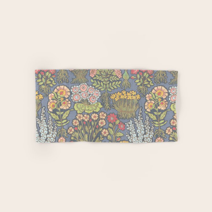 Floral Botanical Mille Fleur Pattern Bath Towel Gallery Image 1