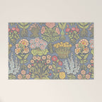 Floral Botanical Mille Fleur Pattern Welcome Mat Gallery Image 1