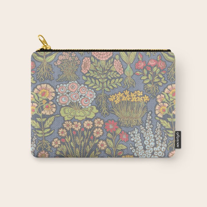 Floral Botanical Mille Fleur Pattern Carry All Pouch Gallery Image 1