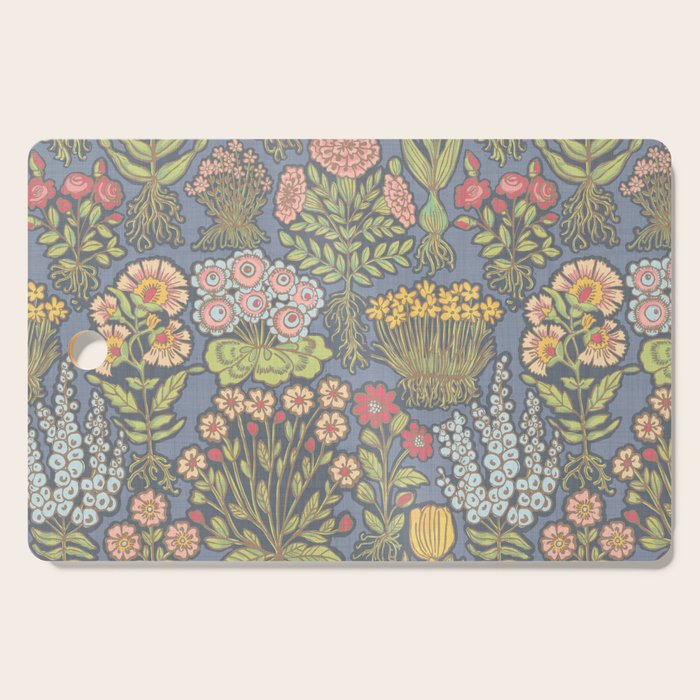 Floral Botanical Mille Fleur Pattern Cutting Board Gallery Image 1