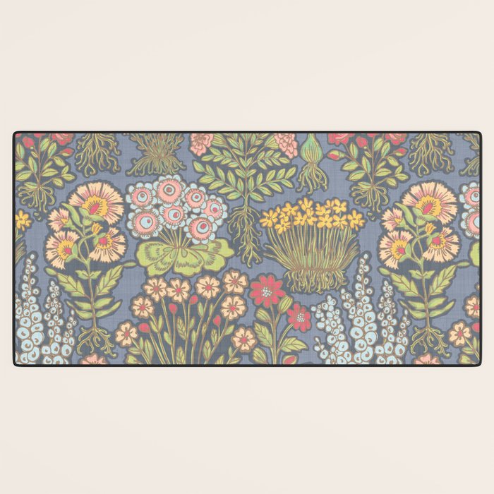 Floral Botanical Mille Fleur Pattern Desk Mat Gallery Image 3