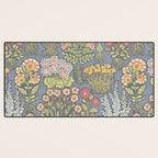 Floral Botanical Mille Fleur Pattern Desk Mat Gallery Image 3