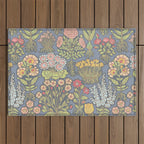 Floral Botanical Mille Fleur Pattern Outdoor Rug Gallery Image 1