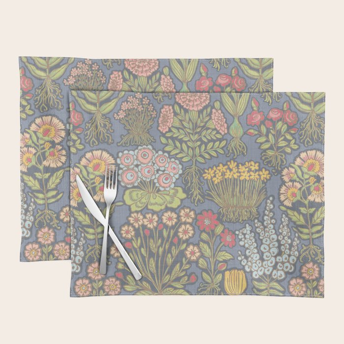 Floral Botanical Mille Fleur Pattern Placemat Gallery Image 1