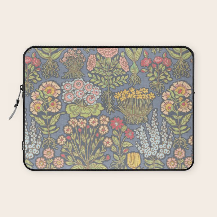 Floral Botanical Mille Fleur Pattern Laptop Sleeve Gallery Image 1