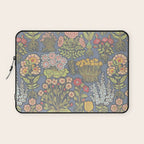 Floral Botanical Mille Fleur Pattern Laptop Sleeve Gallery Image 1