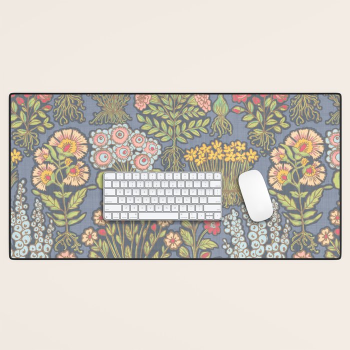 Floral Botanical Mille Fleur Pattern Desk Mat Gallery Image 1
