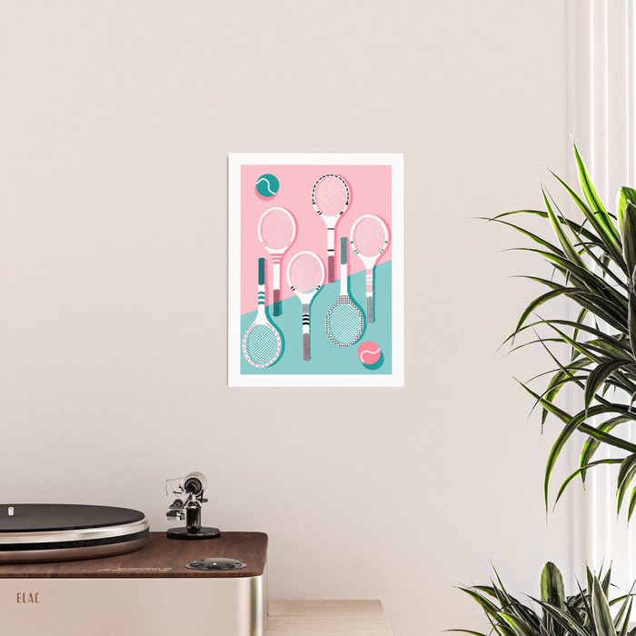 Got Served - tennis country club sports athlete retro throwback memphis 1980s style neon palm spring Poster Gallery Image 2