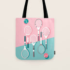 Got Served - tennis country club sports athlete retro throwback memphis 1980s style neon palm spring Tote Bag Gallery Image 1