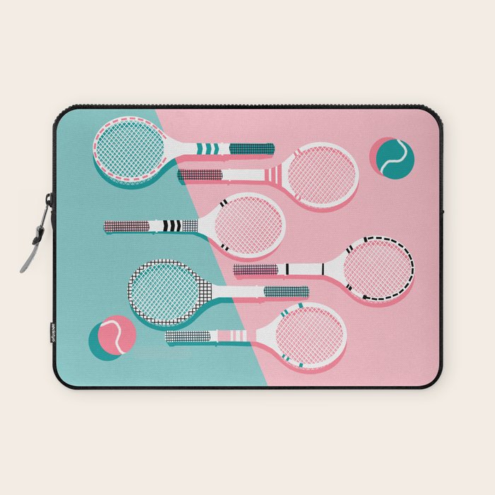 Got Served - tennis country club sports athlete retro throwback memphis 1980s style neon palm spring Laptop Sleeve Gallery Image 1